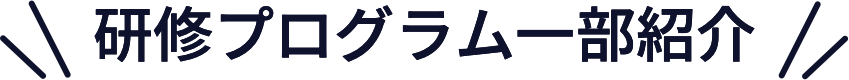 研修プログラム一部紹介